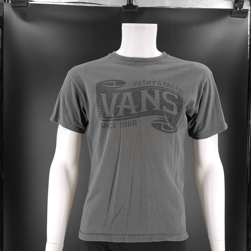 Vans Mens Filthy & Faded Graphic T-Shirt Charcoal Gray Skate Medium